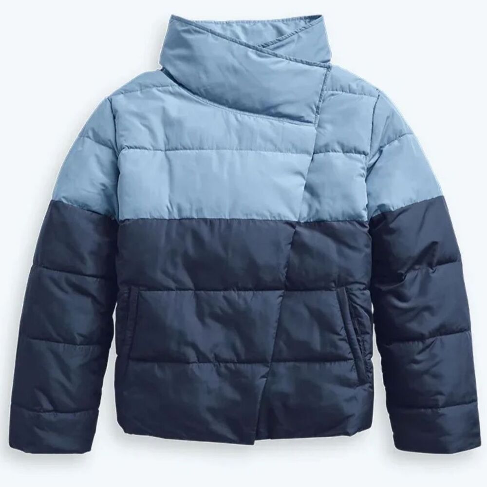 Summersalt The Colorblock Eco Puffer Jacket Sky Blue/Navy Blue